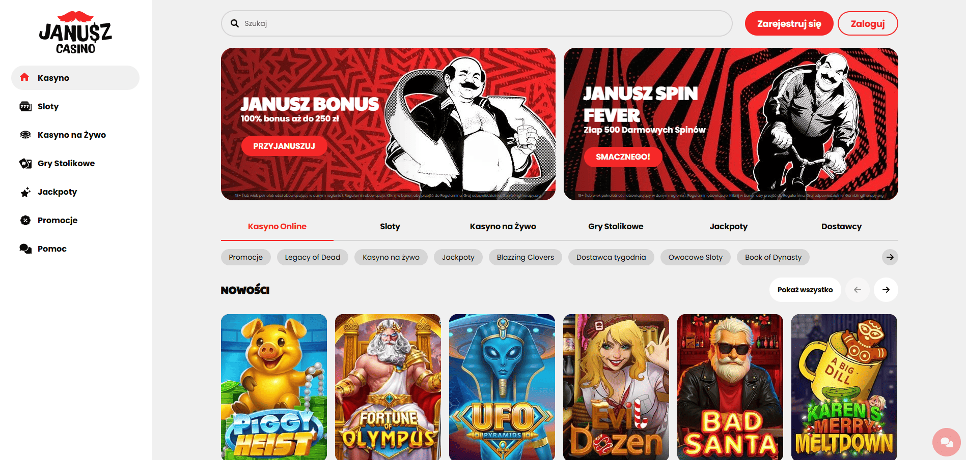 Strona główna Janusz Casino - Recenzja Kasyna